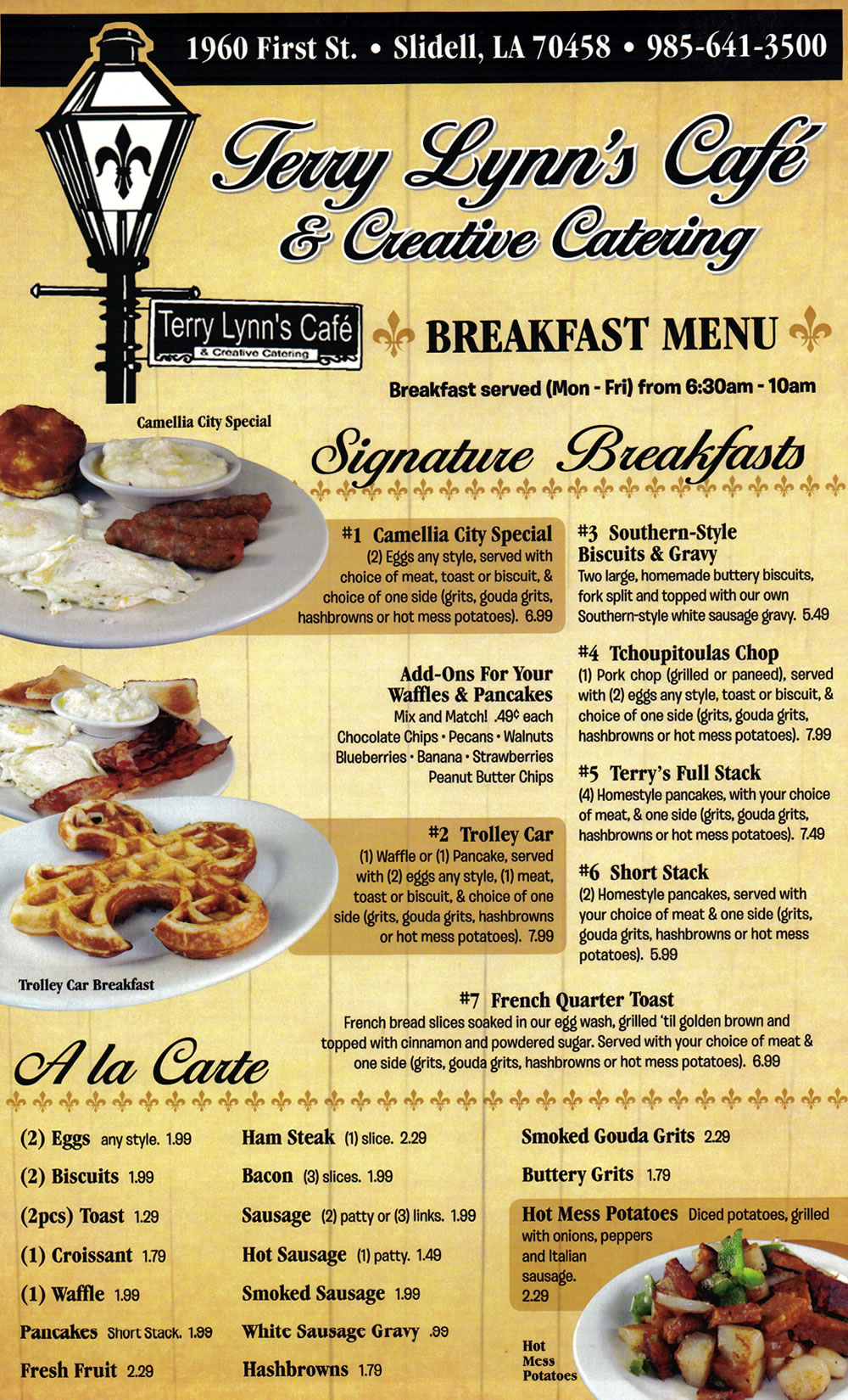 Breakfast Menu – Terry Lynn's Cafe & Creative Catering